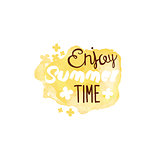 Enjoy Summertime Message Watercolor Stylized Label