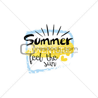 Summer Adventure Message Watercolor Stylized Label