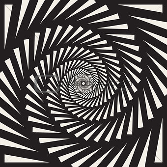 Vector Black and White Spiral Triangles Swirl Abstract Optical Illusion