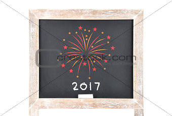 Fireworks 2017 on blackboard
