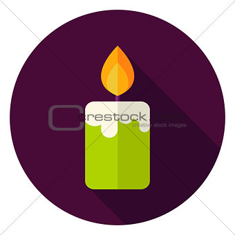 Candle Fire Circle Icon