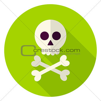 Dead Man Skull Circle Icon
