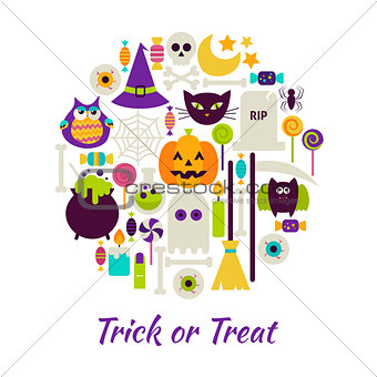 Trick or Treat Objects over White