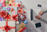 Colorful gifts on a desktop