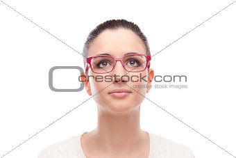 Smiling model posing with fashion eyewear