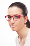 Young female model wearing fashion glasses