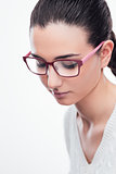 Young female model wearing fashion glasses