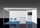 Basic exhibition stand booth 3D front view