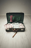 Packed Vintage Suitcase