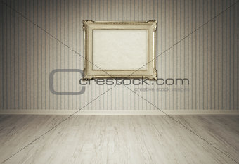 Vintage picture frame on a empty room