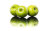 Juicy apples on white background