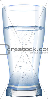 Full glass of cold fresh water