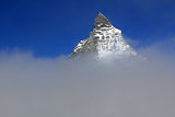 The legendary Matterhorn peak in clouds, Switzerland