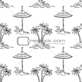 Seamless exotic pattern, outline