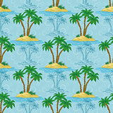 Seamless pattern, palm trees