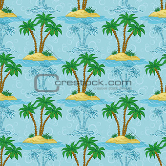 Seamless pattern, palm trees