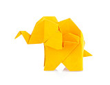 Orange elephant of origami.