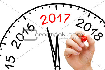 New Year 2017 Clock Concept 