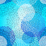 Seamless pattern with blue, violet and white balls 