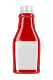 Ketchup bottle with blank label