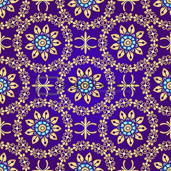 Floral violet seamless pattern 