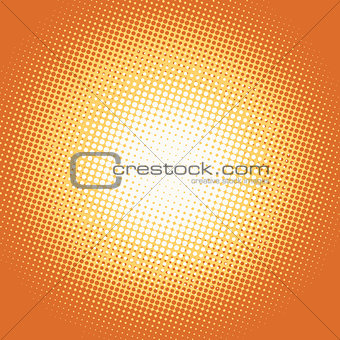 Orange pop art retro background with light spot