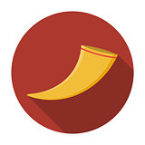 Drinking horn icon flat