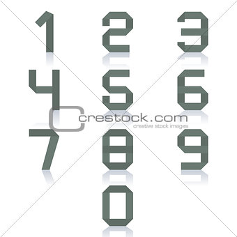 Paper numbers, vector illustration.