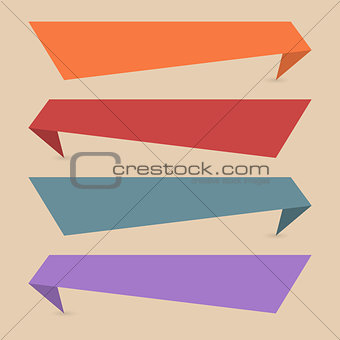 Set of paper banners, vector illustration.