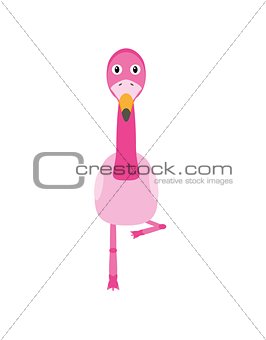 Funny flamingo character