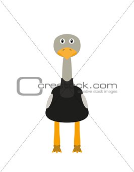 Funny ostrich character