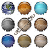 Solar System planets, set buttons