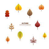 Vector fall leaves tree background