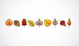 Vector nice modern fall leaves autumn decorative background banner