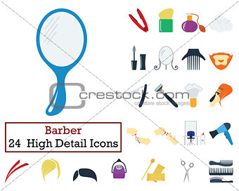 Set of 24 Barber Icons