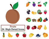 Set of 24 Fruits Icons