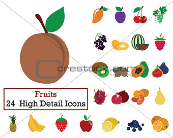 Set of 24 Fruits Icons