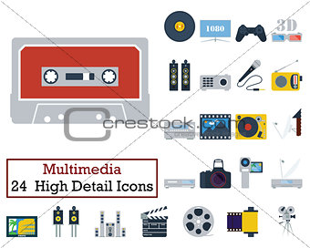 Set of 24 Multimedia Icons