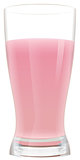 Full glass of milk strawberry cocktail