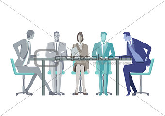 Group of business people around a conference table