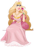 Blond Princess Smells A Rose