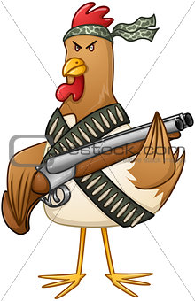 Chicken Fighter With A Shotgun