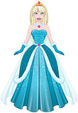 Snow Princess In Blue Dress Front