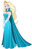 Snow Princess In Blue Dress Side