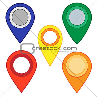 Map pins map markers set
