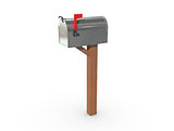 3D Rendering of a Mailbox in Chrome closed