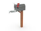 3D Rendering of a Mailbox in Chrome open