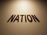 3D Rendering of a Shadow Text that reads Nation