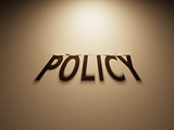 3D Rendering of a Shadow Text that reads Policy