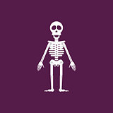 Skeleton for halloween in a flat style